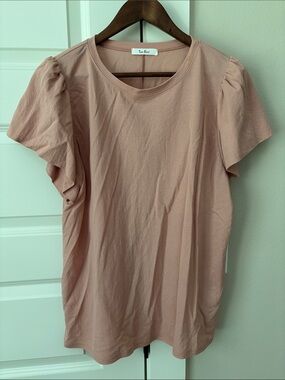 Tres Bien Blush Pink Ruffle Sleeve Tee